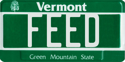 VT license plate FEED