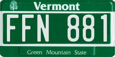 VT license plate FFN881