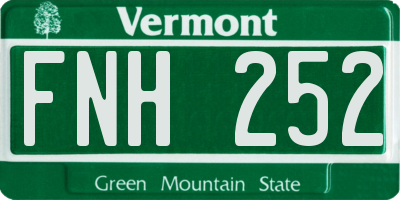 VT license plate FNH252
