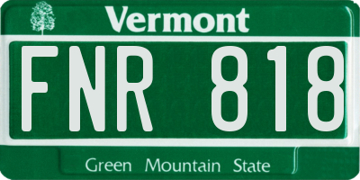 VT license plate FNR818