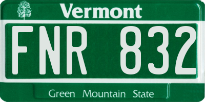 VT license plate FNR832