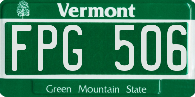 VT license plate FPG506