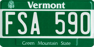 VT license plate FSA590