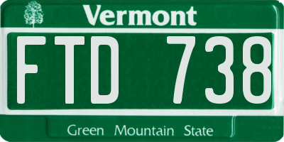 VT license plate FTD738