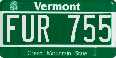 VT license plate FUR755