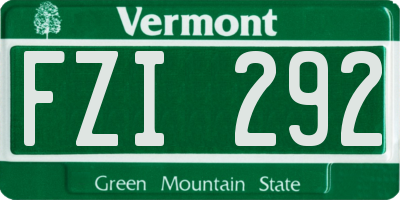 VT license plate FZI292