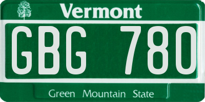 VT license plate GBG780