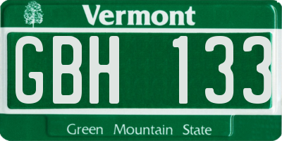 VT license plate GBH133