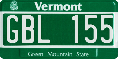 VT license plate GBL155