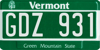 VT license plate GDZ931