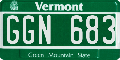 VT license plate GGN683