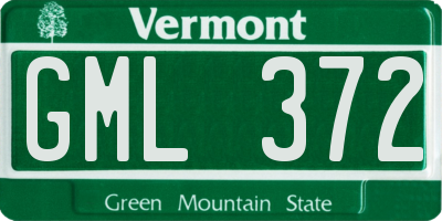 VT license plate GML372