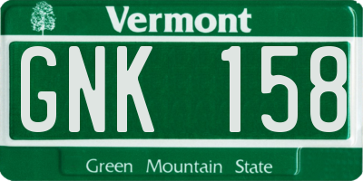 VT license plate GNK158
