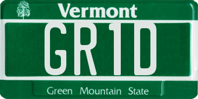 VT license plate GR1D