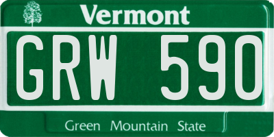 VT license plate GRW590