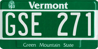 VT license plate GSE271