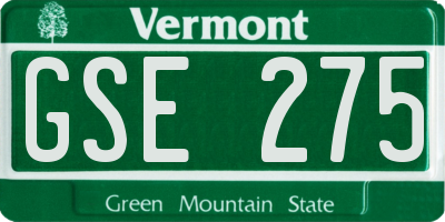 VT license plate GSE275