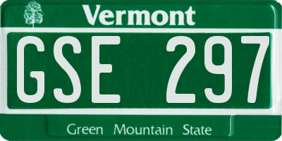 VT license plate GSE297