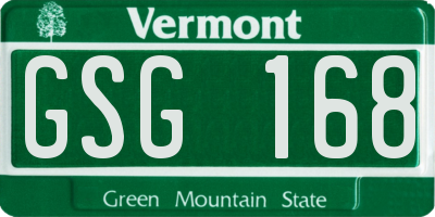 VT license plate GSG168