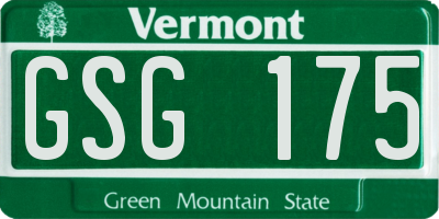 VT license plate GSG175