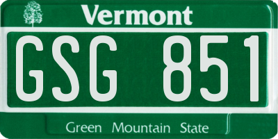 VT license plate GSG851