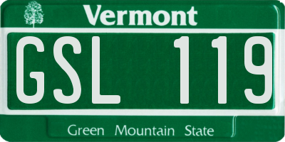 VT license plate GSL119