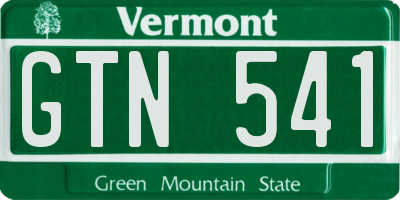 VT license plate GTN541