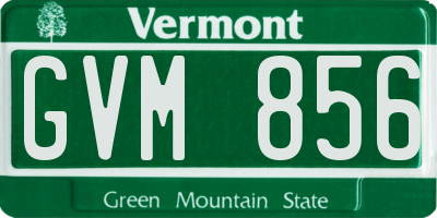 VT license plate GVM856