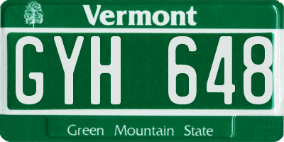 VT license plate GYH648