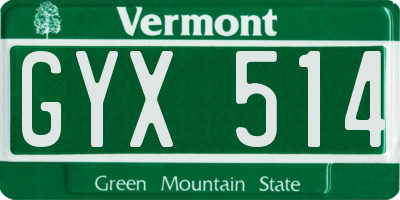 VT license plate GYX514