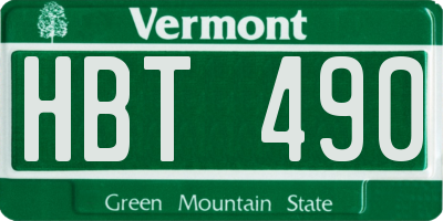 VT license plate HBT490