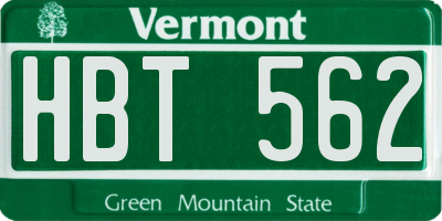 VT license plate HBT562