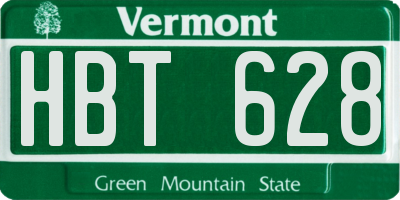 VT license plate HBT628
