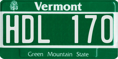 VT license plate HDL170