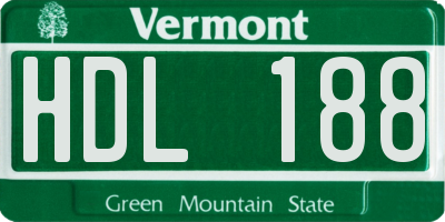 VT license plate HDL188