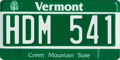 VT license plate HDM541