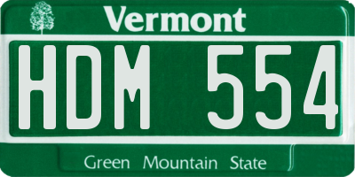 VT license plate HDM554