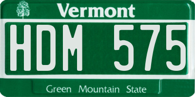 VT license plate HDM575