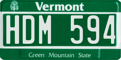 VT license plate HDM594