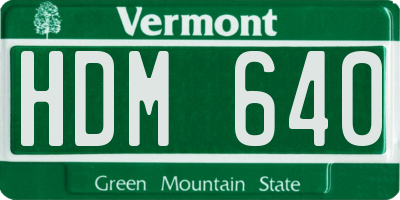 VT license plate HDM640
