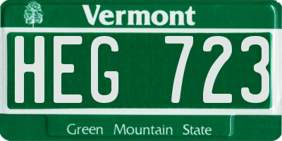VT license plate HEG723