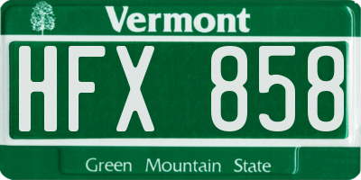 VT license plate HFX858