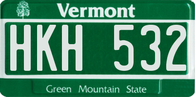 VT license plate HKH532