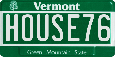 VT license plate HOUSE76