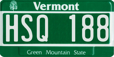 VT license plate HSQ188