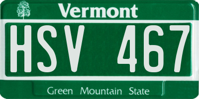 VT license plate HSV467