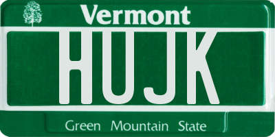 VT license plate HUJK