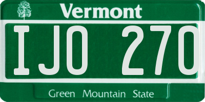 VT license plate IJO270