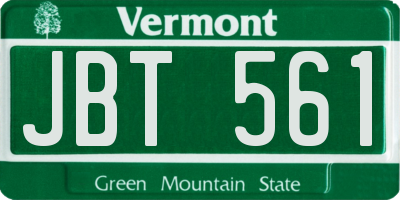VT license plate JBT561