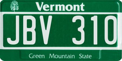VT license plate JBV310